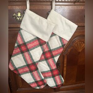 Pair of Ralph Lauren Plaid Christmas Stockings